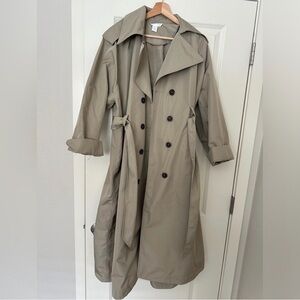 H&M Khaki Double-Breasted Trench Coat